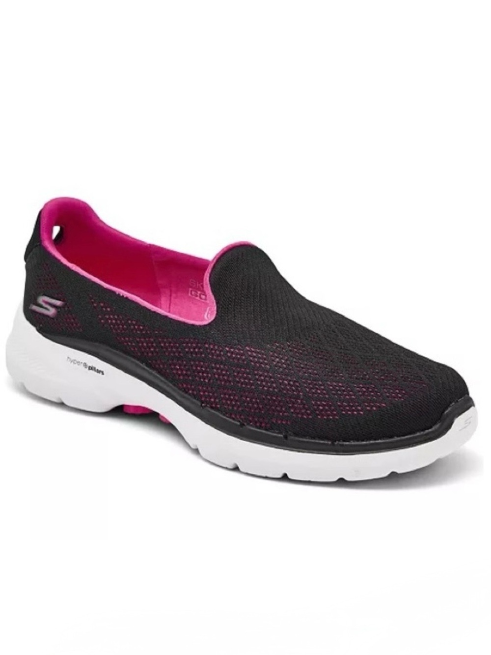 SKECHERS PINK & BLACK SLIP ON SNEAKER